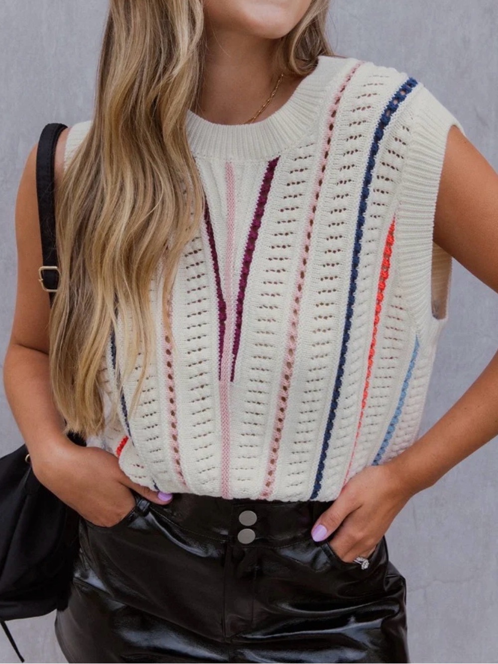 Her Entire Name Says Grace LIFE IN COLOR SWEATER VEST Sz S